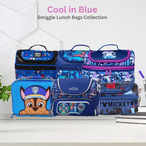 Smiggle-Style Kids Lunch Bag – Blue Insulated Box