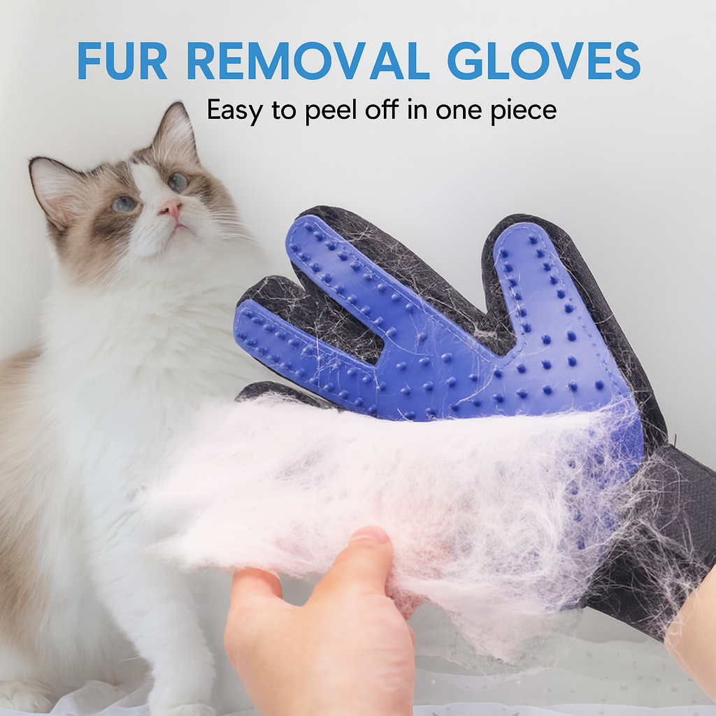Pet Grooming Gloves – Remove Hair & Dander Fast
