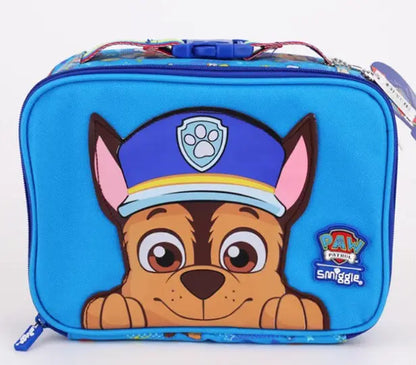 Blue Smiggle lunch bag with Chase Paw Patrol cartoon dog